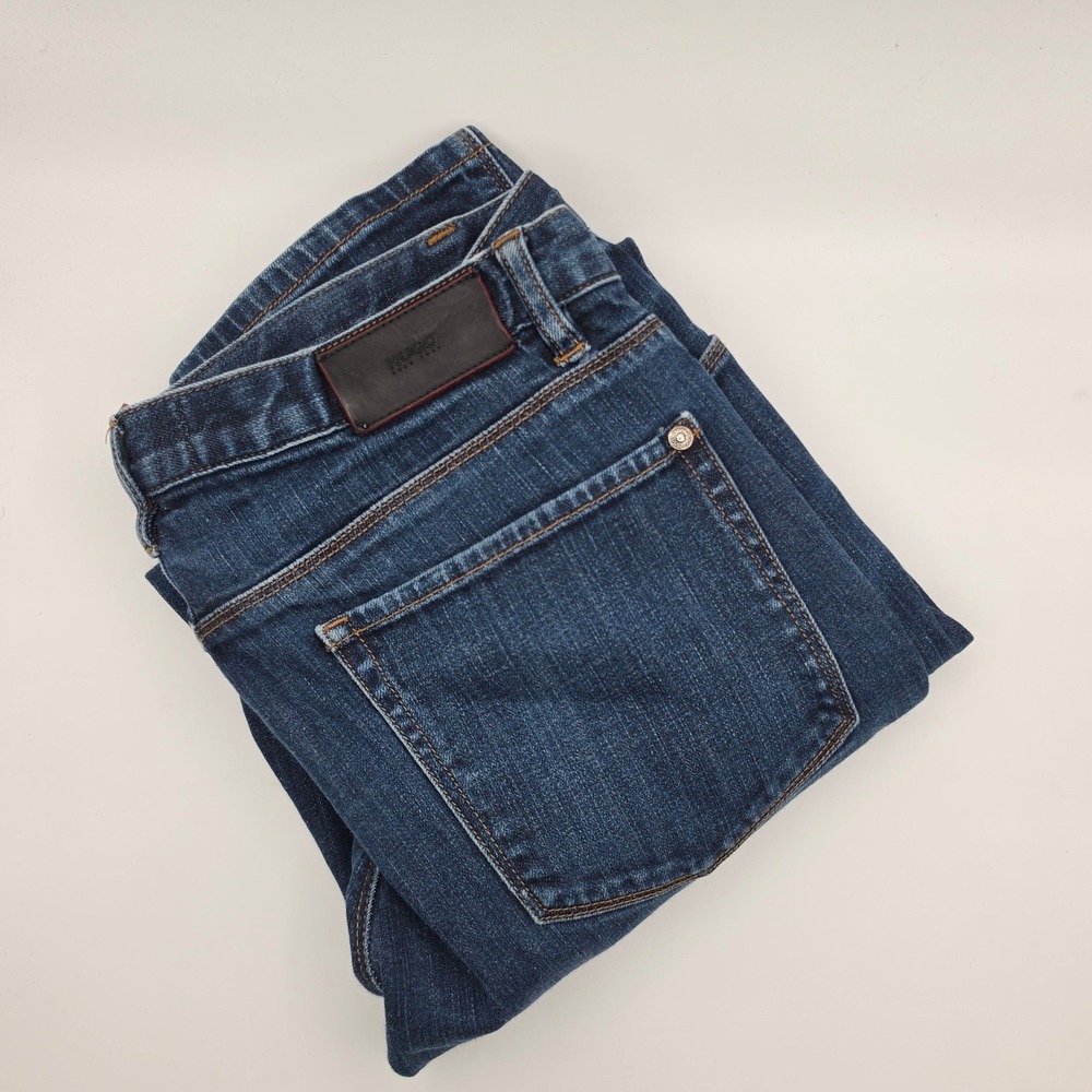 Hugo Boss Jeans Mens 32x32 708  Blue Slim Fit Stretch Dark Wash Denim Casual
